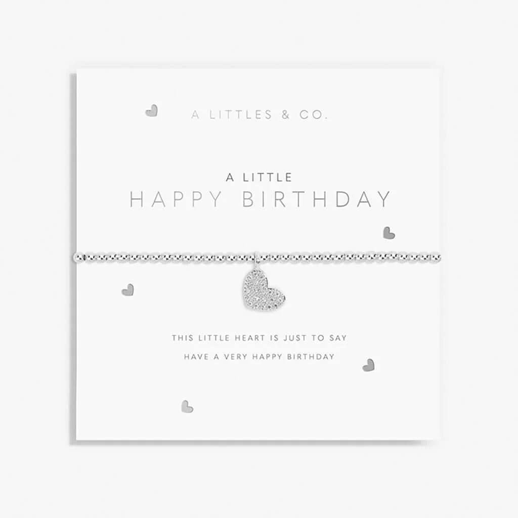 A Littles & Co : "Happy Birthday" Bracelet - Shimmer Heart