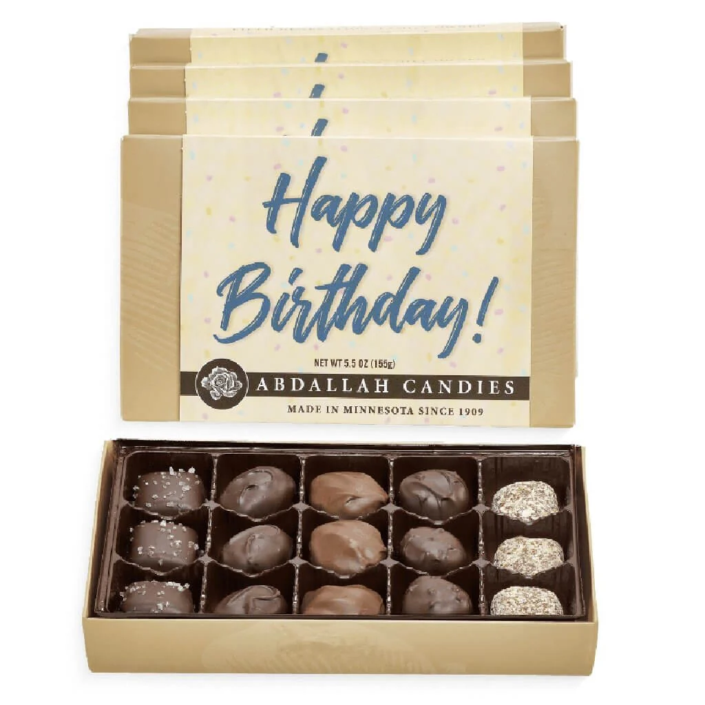 Abdallah Candies : Greeting Card Box "Happy Birthday!" Chocolate Assortment
