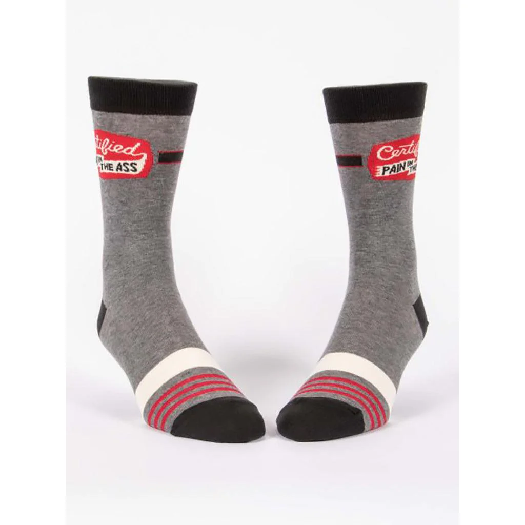 Blue Q : Men's Socks - "Certified Pain In the A*s" - Image 2