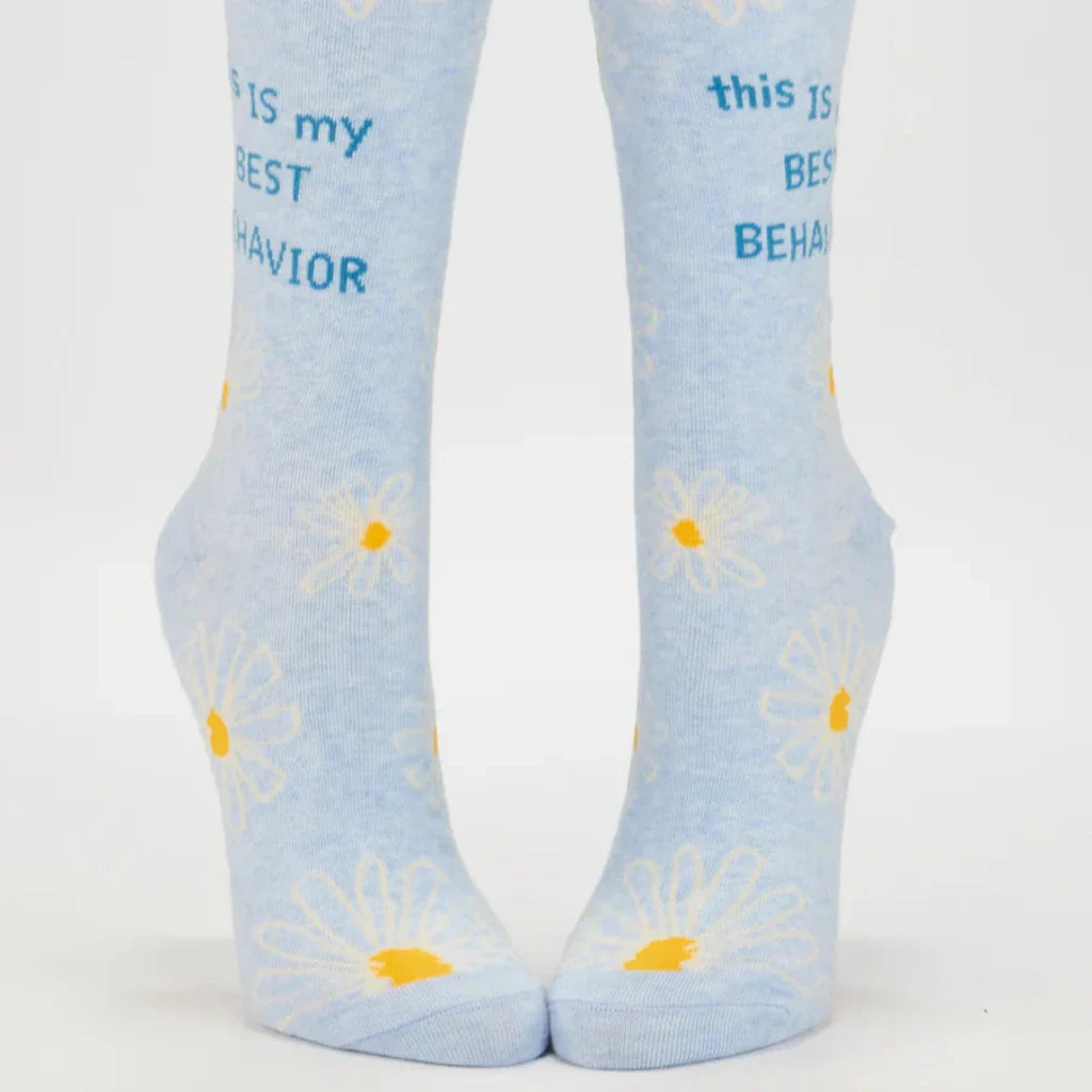 Blue Q : This Is My Best Behavior Crew Socks - Image 2