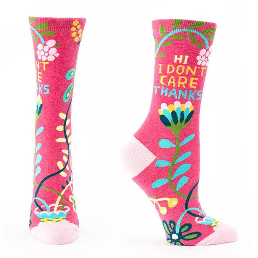 Blue Q : Women's  Socks - "Hi, I Don't Care, Thanks"