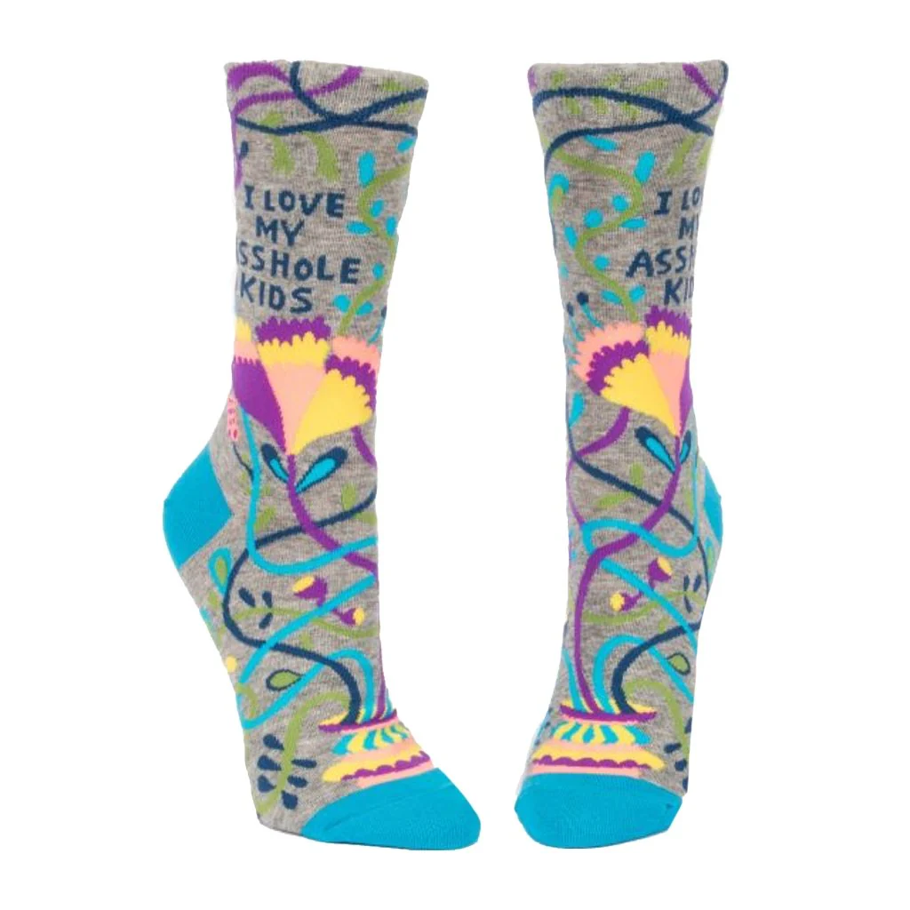 Blue Q : Women's Socks - "I Love My A**hole Kids" - Image 2