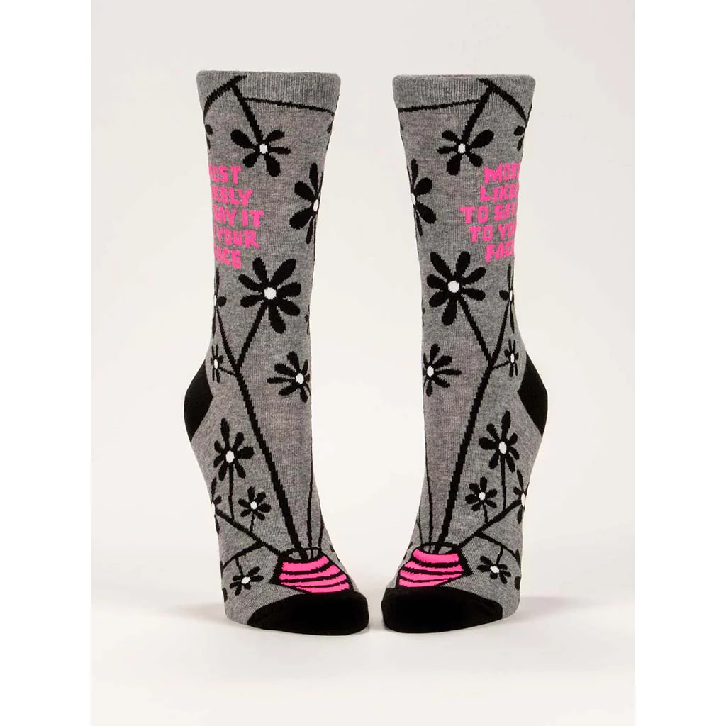 Blue Q : Women's Socks - Most Likely To Say It To Your Face - Image 2