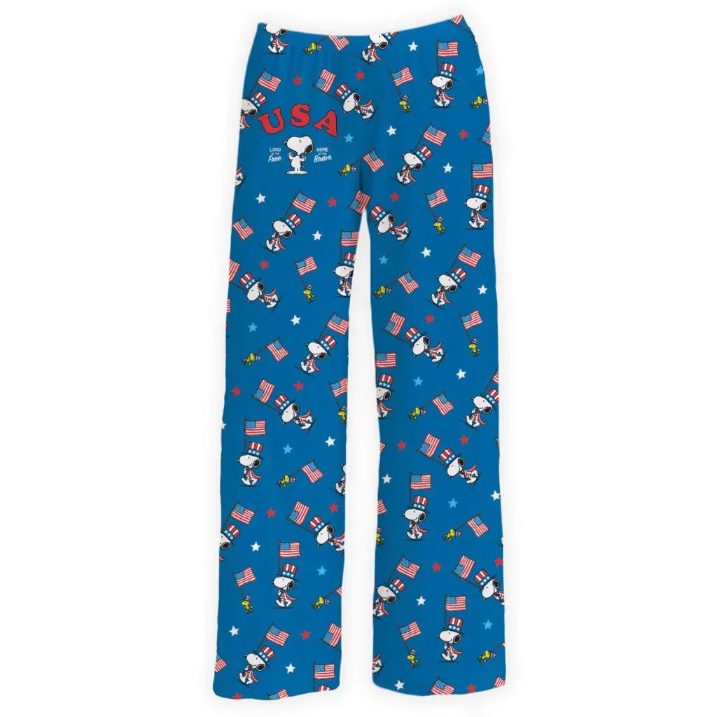 Brief Insanity : Peanuts USA Flag Lounge Pants