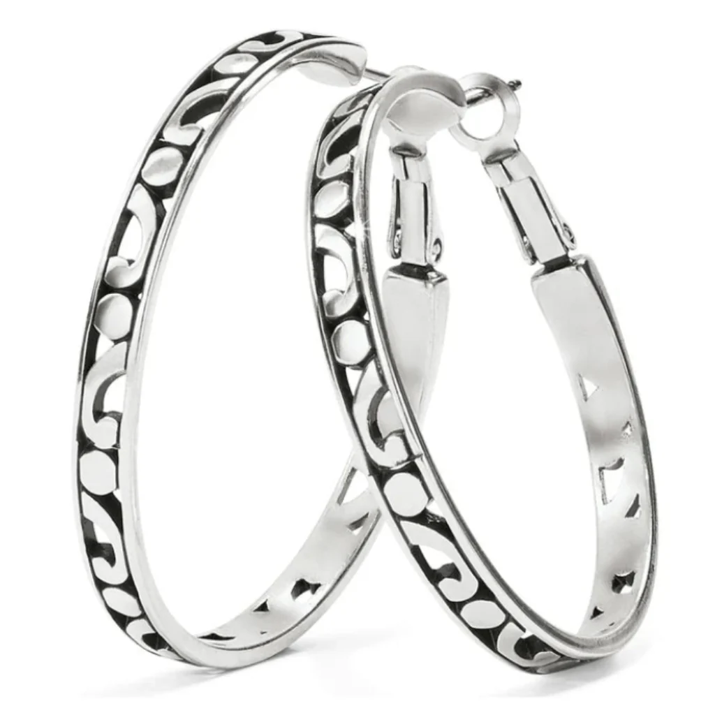 Brighton : Contempo Large Hoop Silver Earrings