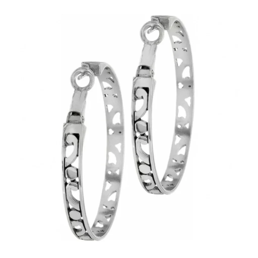 Brighton : Contempo Large Hoop Silver Earrings - Image 2
