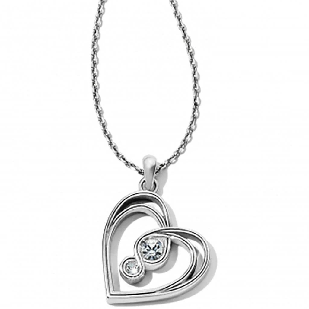 Brighton : Infinity Sparkle Petite Heart Necklace