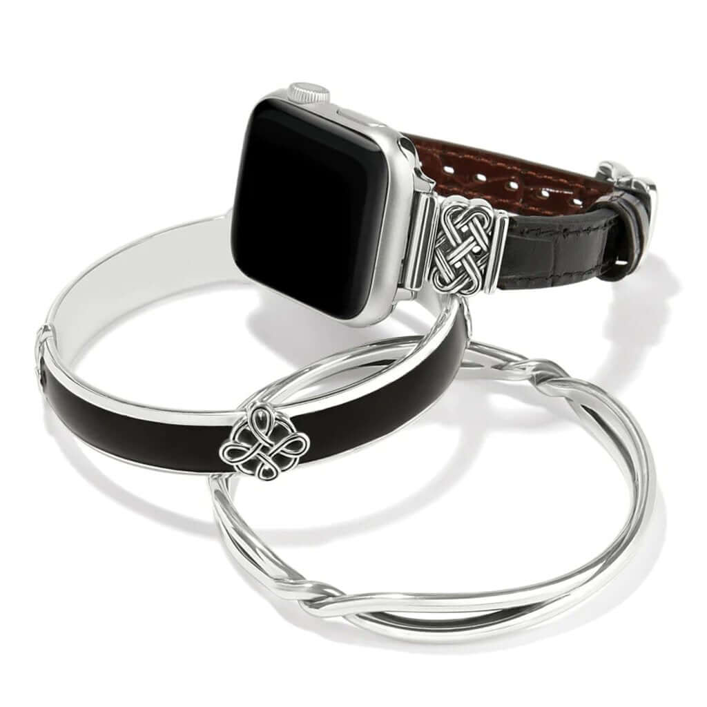 Brighton : Interlok Reversible Watch Band in Black-Brown - Image 3