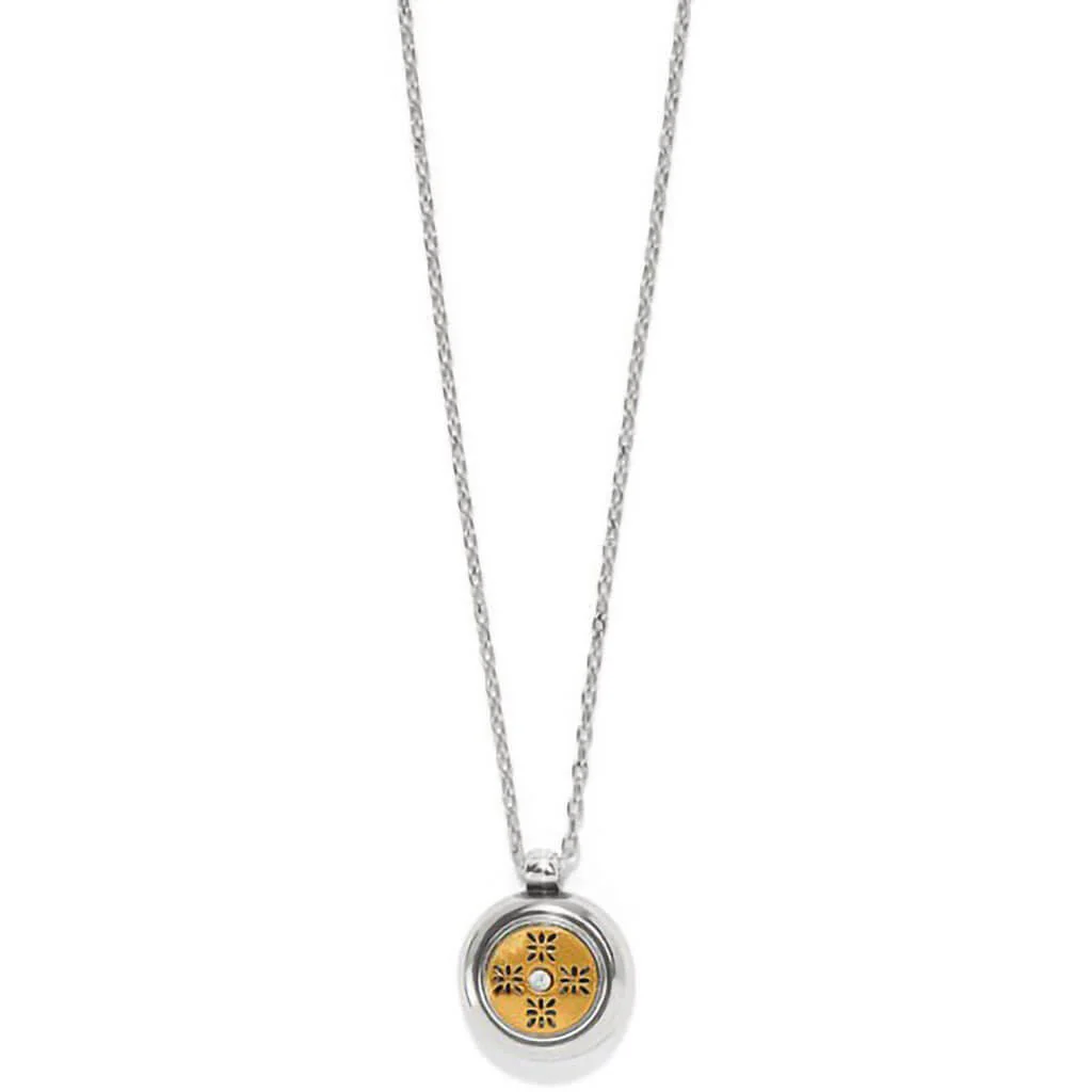 Brighton : Mosaic Round Two Tone Mini Necklace - Image 2