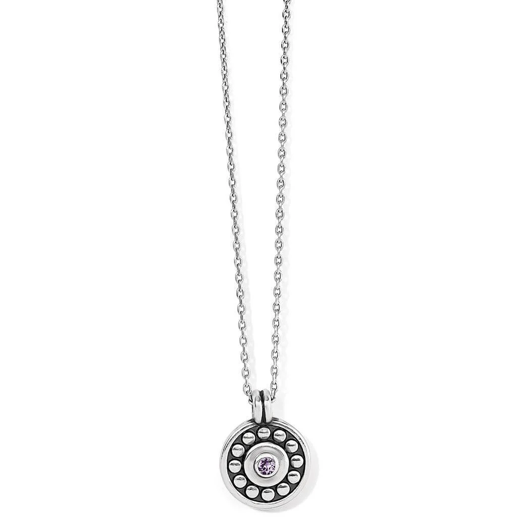 Brighton : Pebble Dot Medali Petite Reversible Necklace in Tanzanite (June)