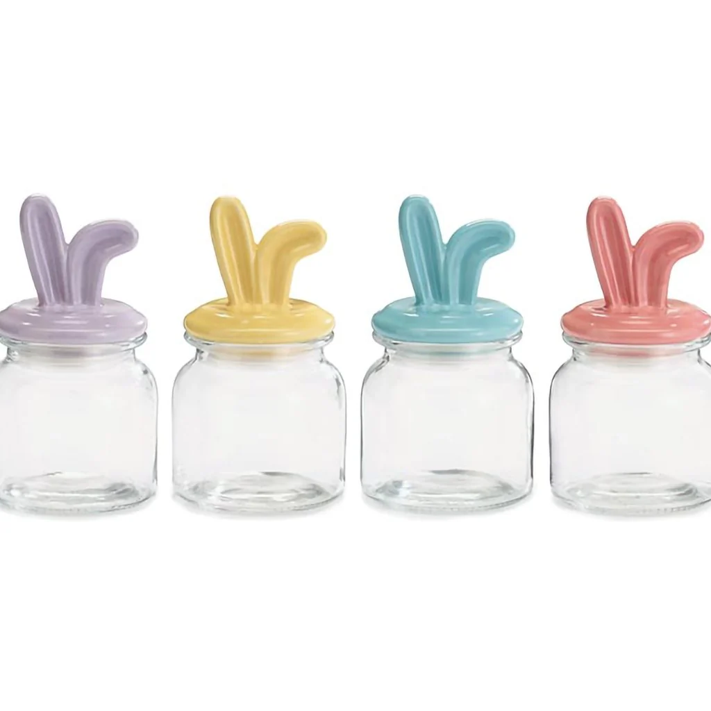 Burton & Burton : Bunny Ears Lid On Glass Jar Candy Dish - Assorted by color/style