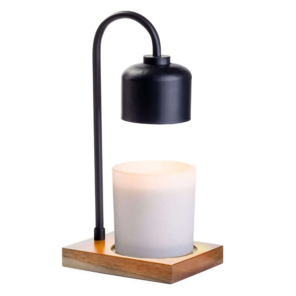 Candle Warmers : Black & Wood Arched Candle Warmer Lamp