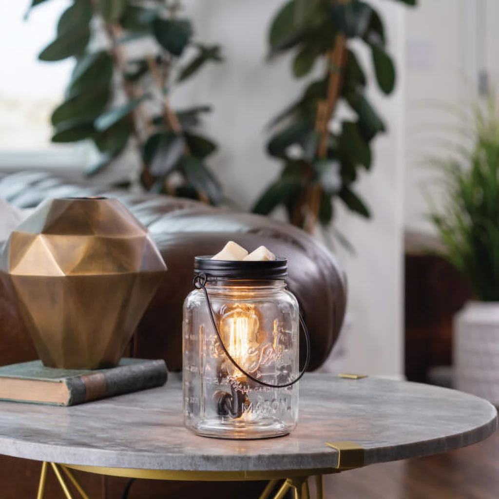 Candle Warmers : Glass Mason Jar Vintage Bulb Illumination Fragrance Warmer - Image 3