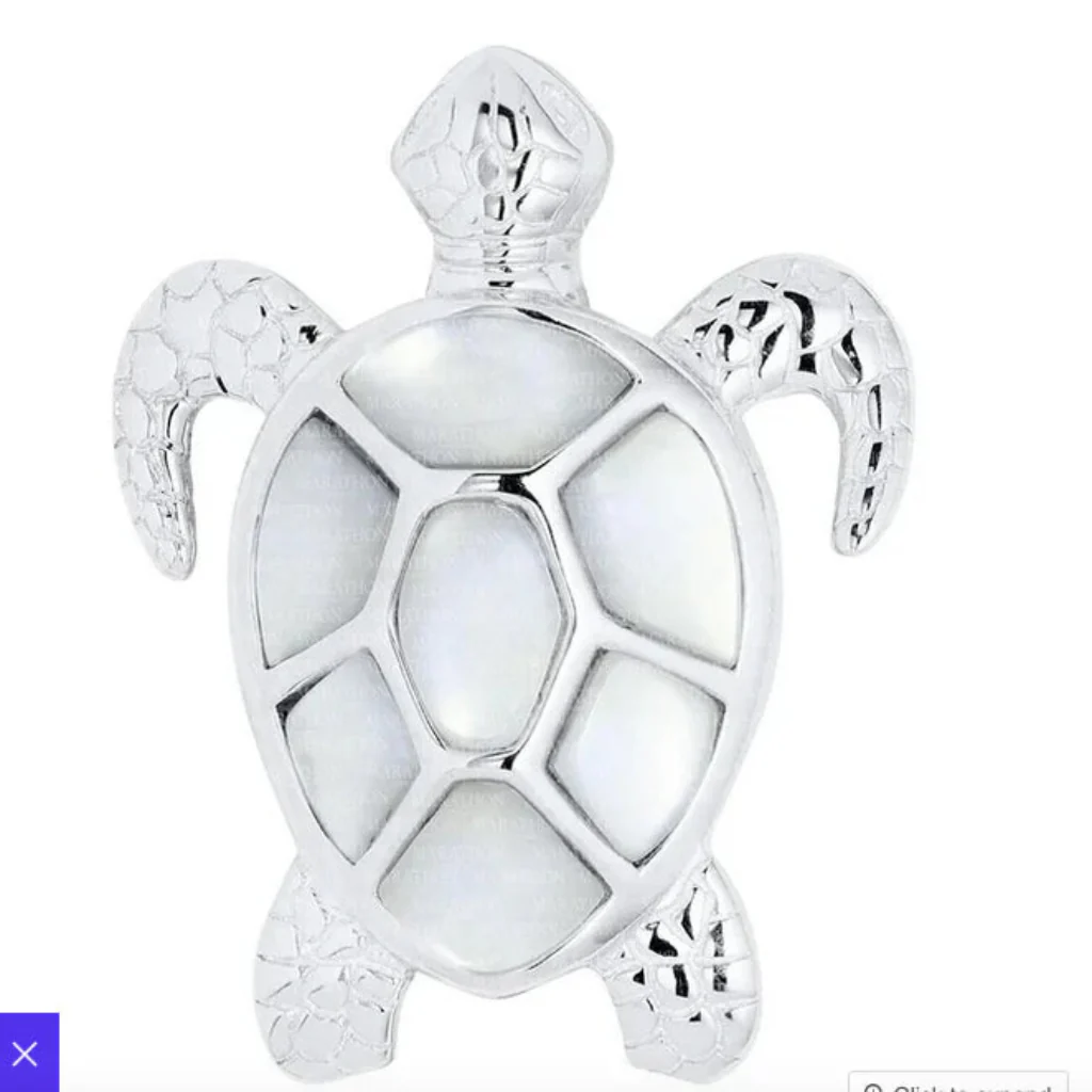 Cape Cod : SS Sea Turtle Mop Pendant 18" Necklace