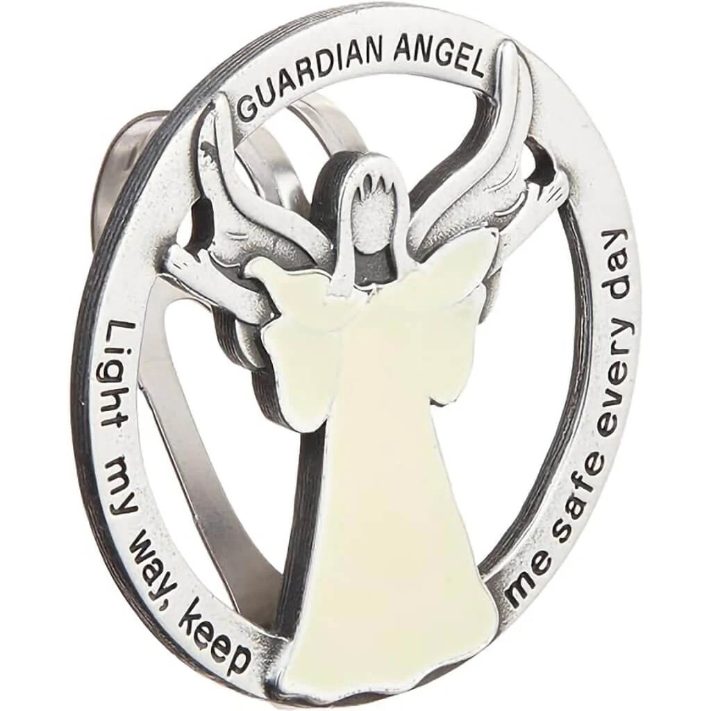Cathedral Art : Glow in The Dark Guardian Angel Visor Clip, Light My Way - Image 2