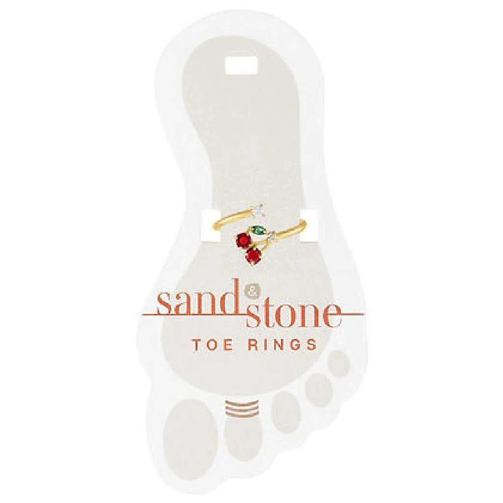 Center Court : Gold Cherry Sand & Stone Toe Ring