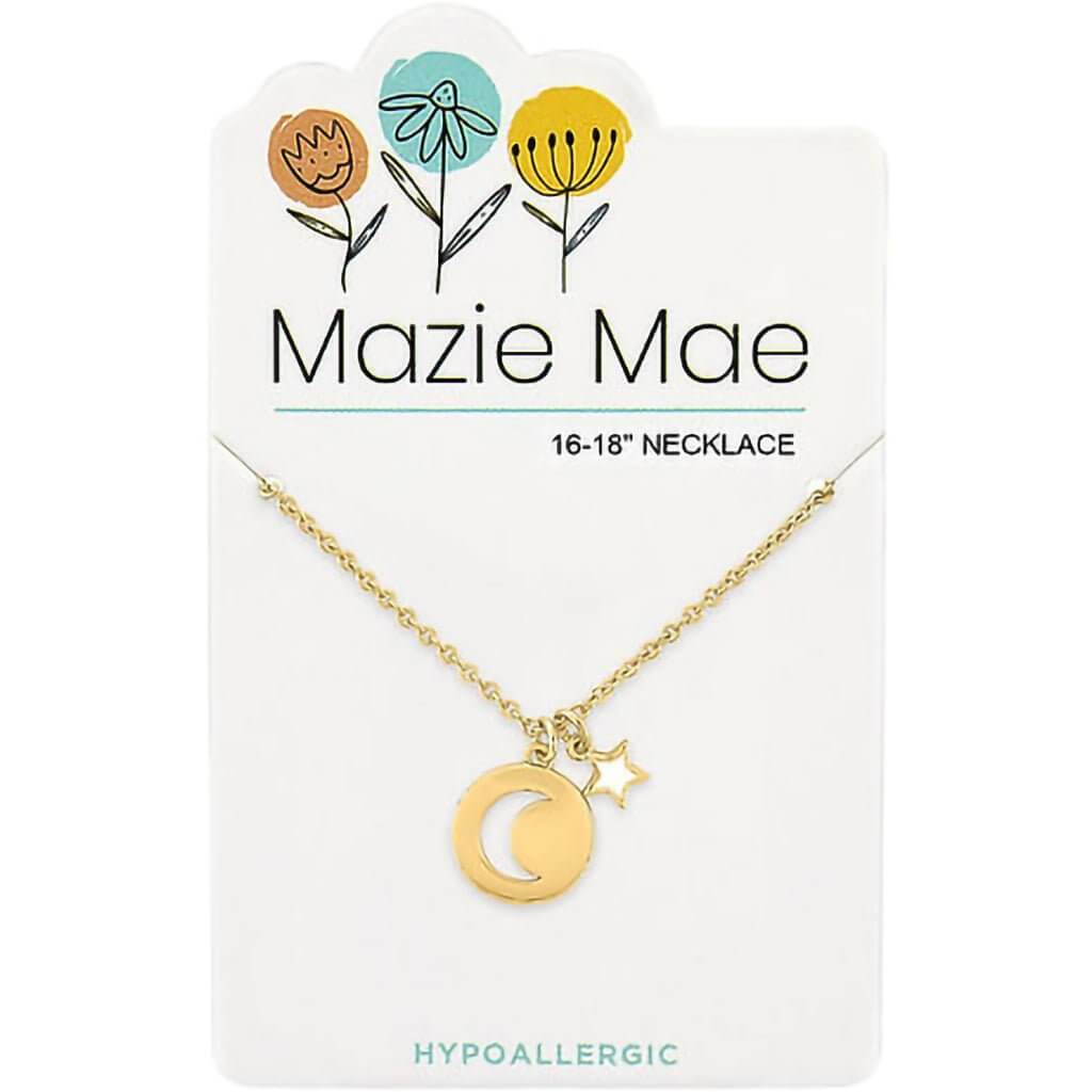 Mazie Mae : Gold Moon Pendant & Star Dangle Necklace