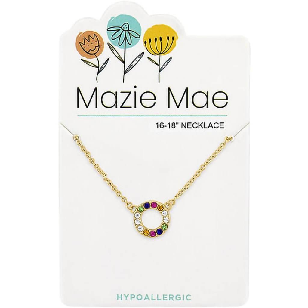 Mazie Mae : Gold Multicolor Open Circle Necklace