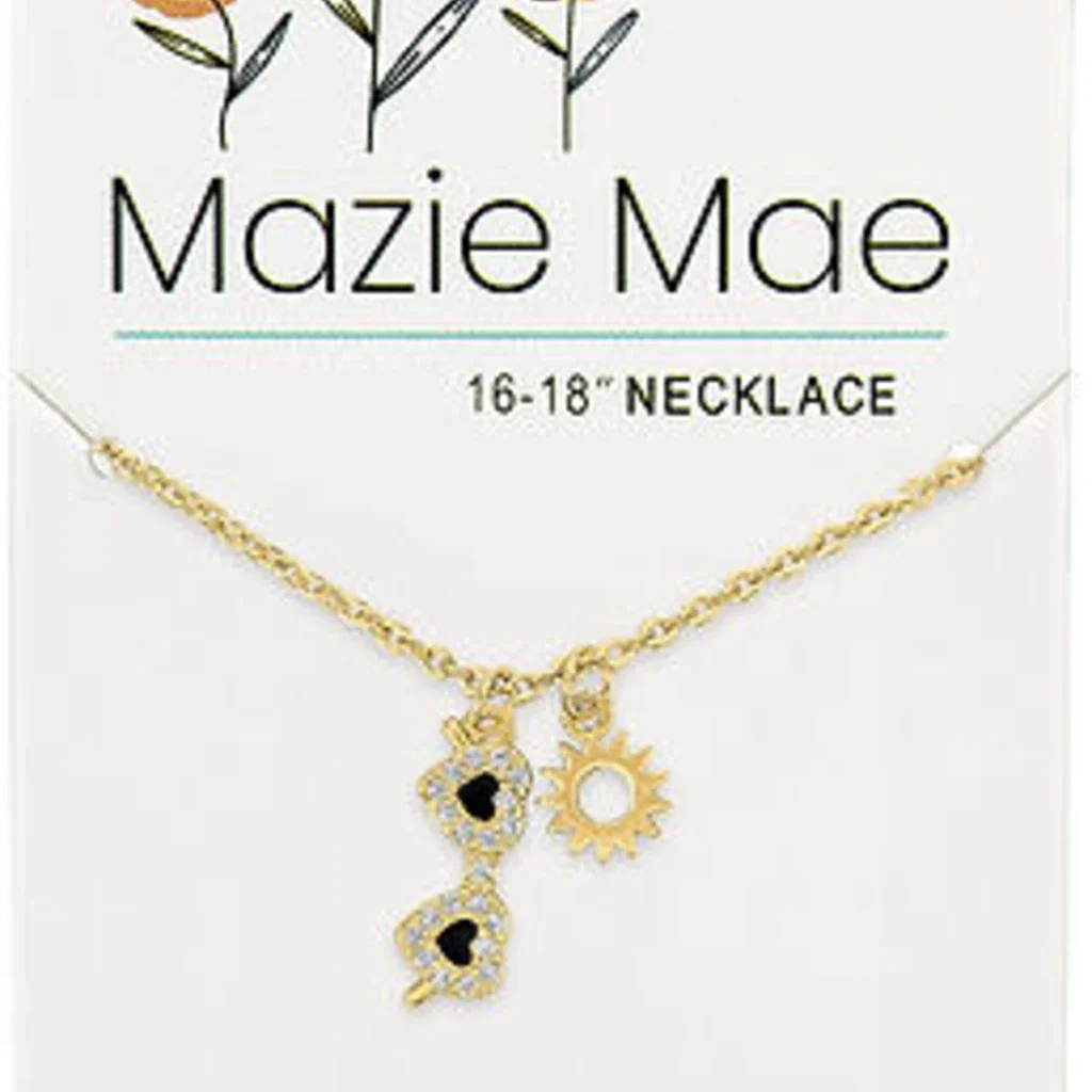 Center Court : Gold Sun & Shades Dangle Mazie Mae Necklace