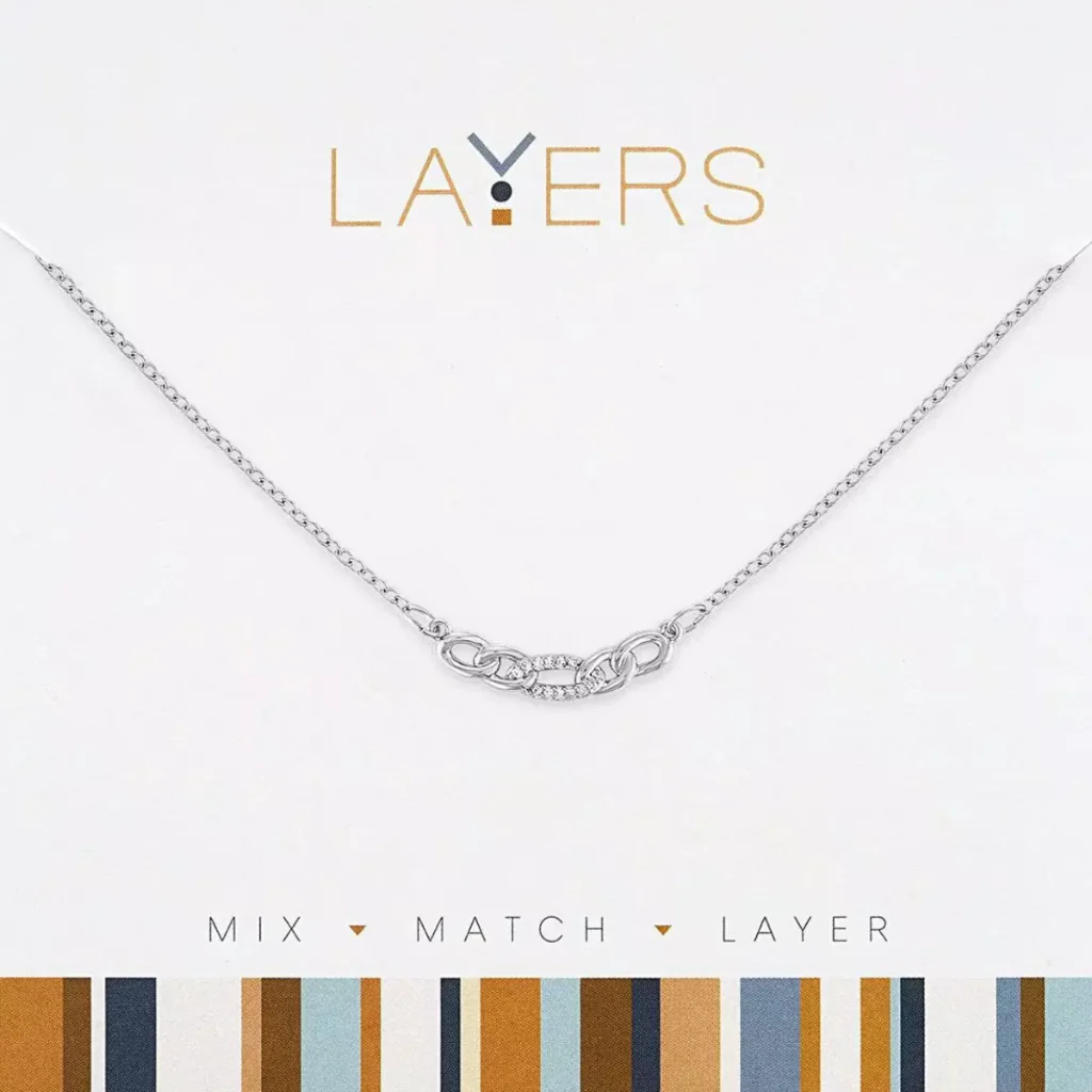 Center Court : Interlocking Curb Link Layers Necklace
