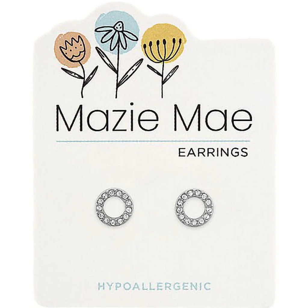 Mazie Mae : Silver CZ Open Circle Stud Earring