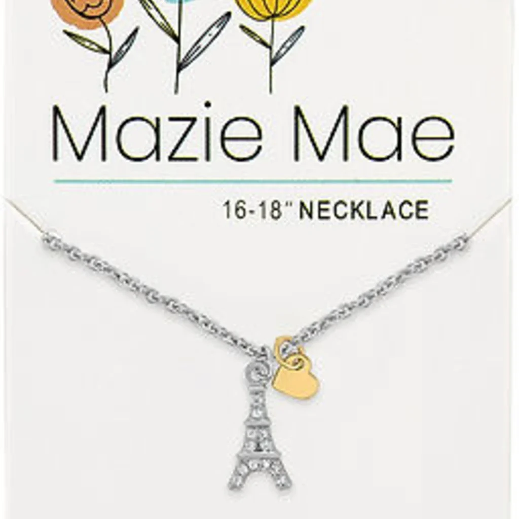 Center Court : Silver Eiffel Tower Mazie Mae Necklace