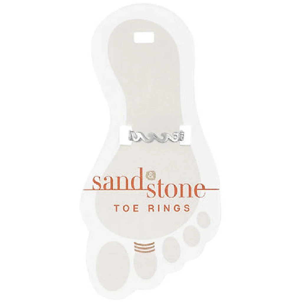 Center Court : Silver Infinity Wave Sand & Stone Toe Ring