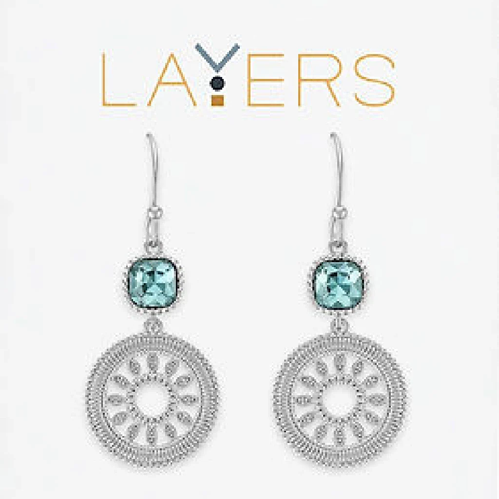 Center Court : Silver Montana Blue Filigree Layers Earring