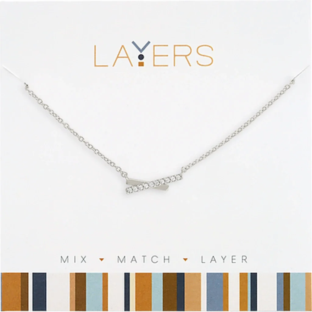 Layers : Silver Petite Crossover Layers Necklace