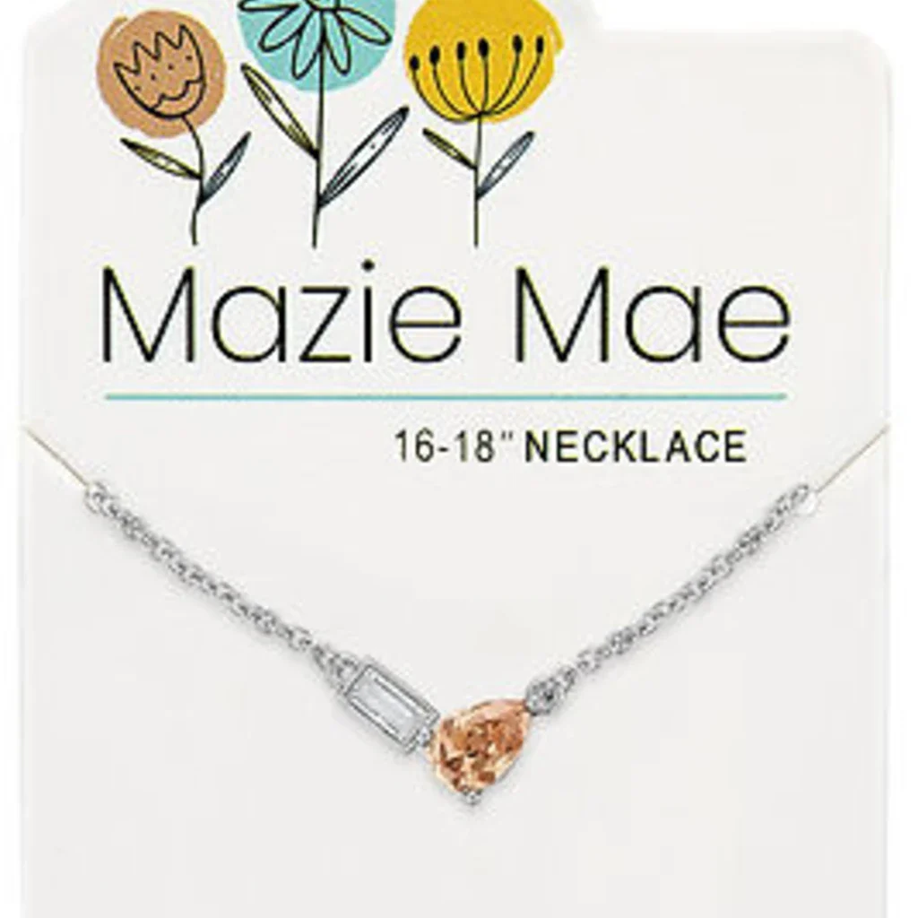 Center Court : Silver Vintage Rose Duo Stone Mazie Mae Necklace