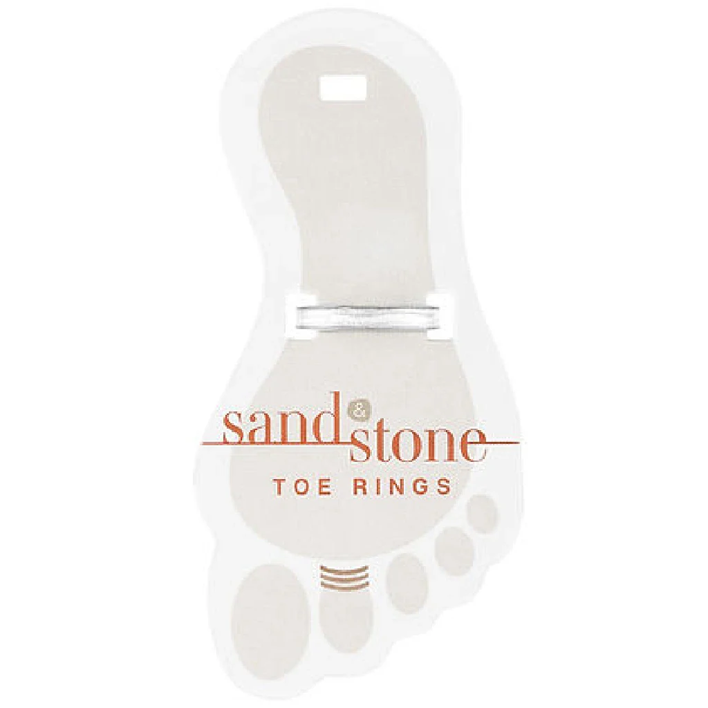 Center Court : Silver White Sparkle Sand & Stone Toe Ring