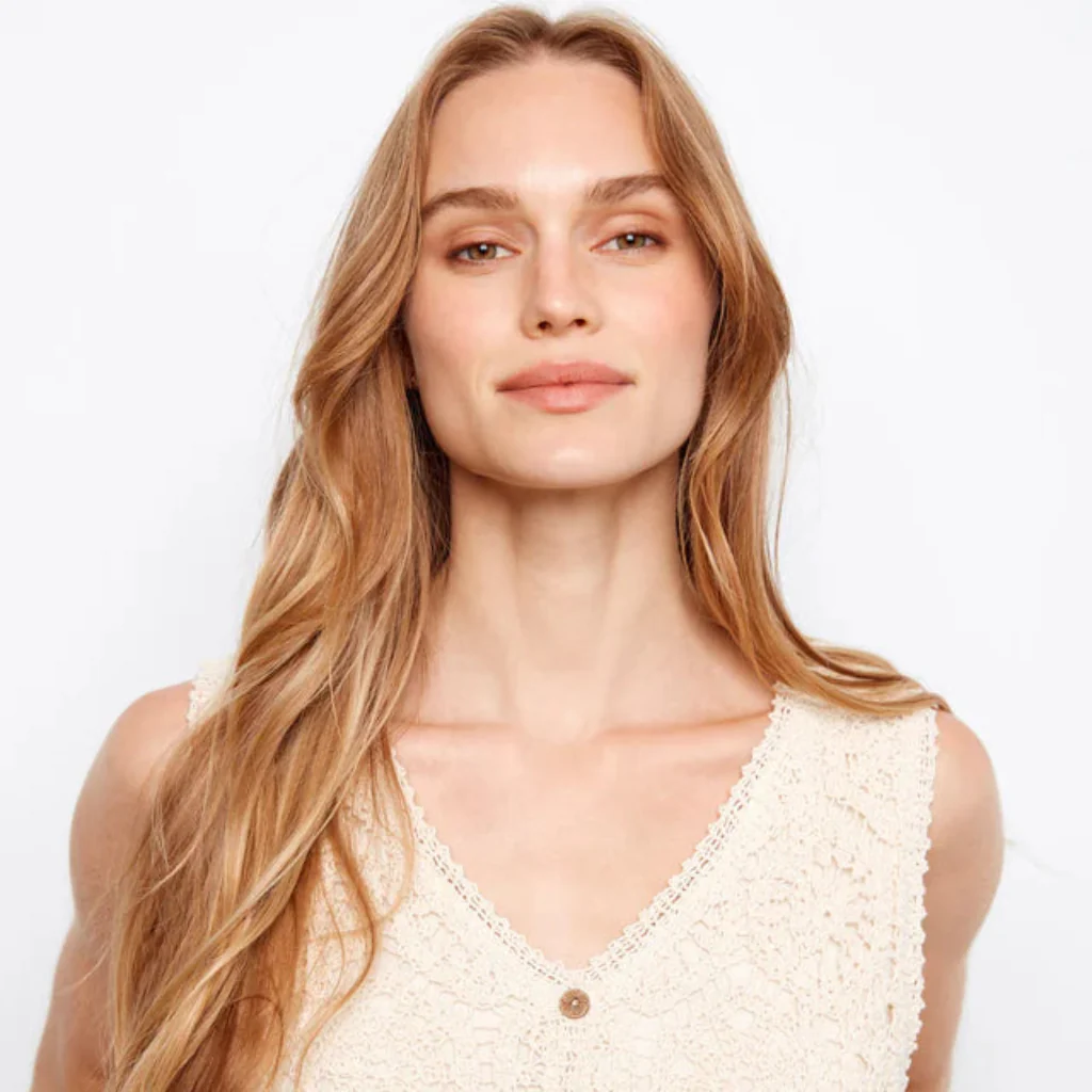 Charlie B : Cotton Crochet Sleeveless Dress Fog - Image 2