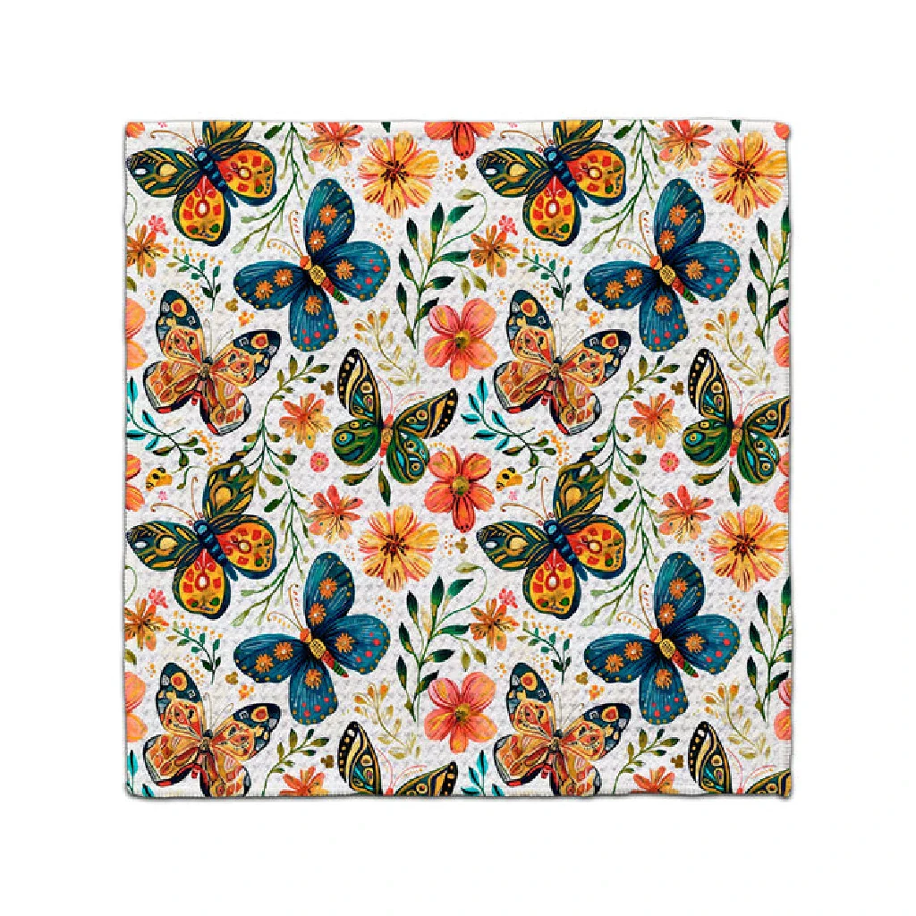 CJ Bella: Folk Art Butterflies Eco-Friendly Washcloth