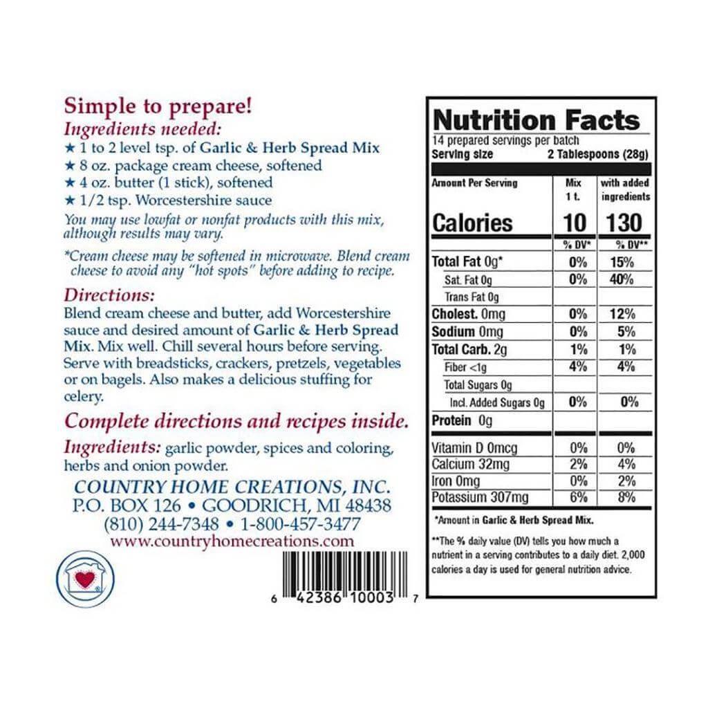 Country Home Creations : Garlic & Herb Spread Mix - Image 3