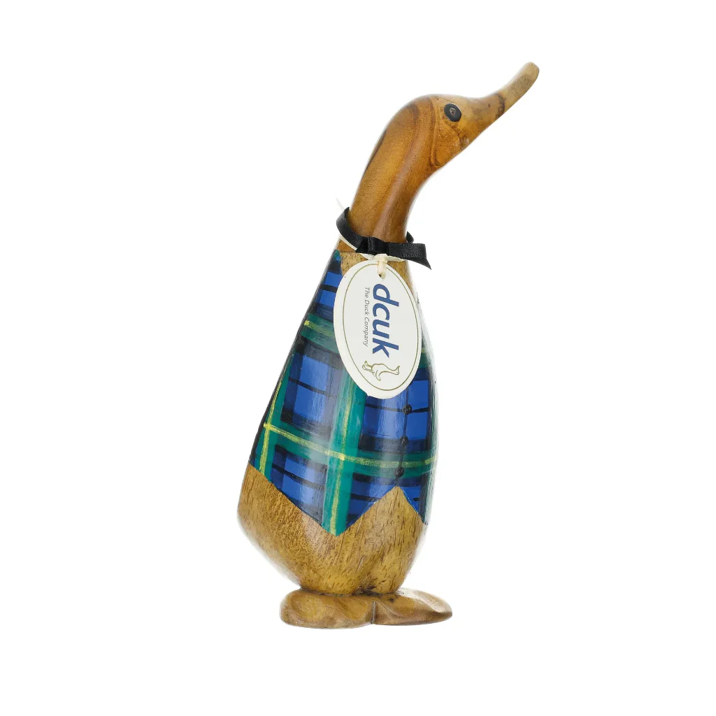 DCUK:  Wooden Tartan Waistcoat Ducklings – Hand-Carved Bamboo Root Figurines - Image 6