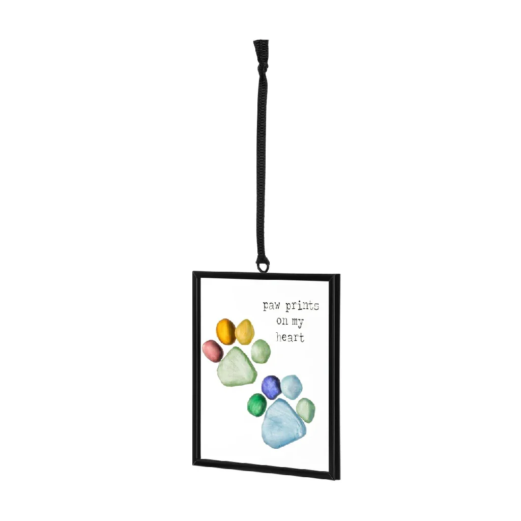 Demdaco : Rainbow Paw Prints on My Heart Suncatcher - Image 3