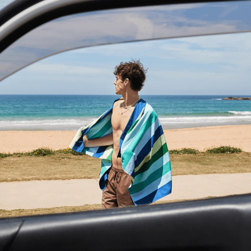 Dock Bay : Quick Dry Beach Towel - Cool Lagoon - Image 2