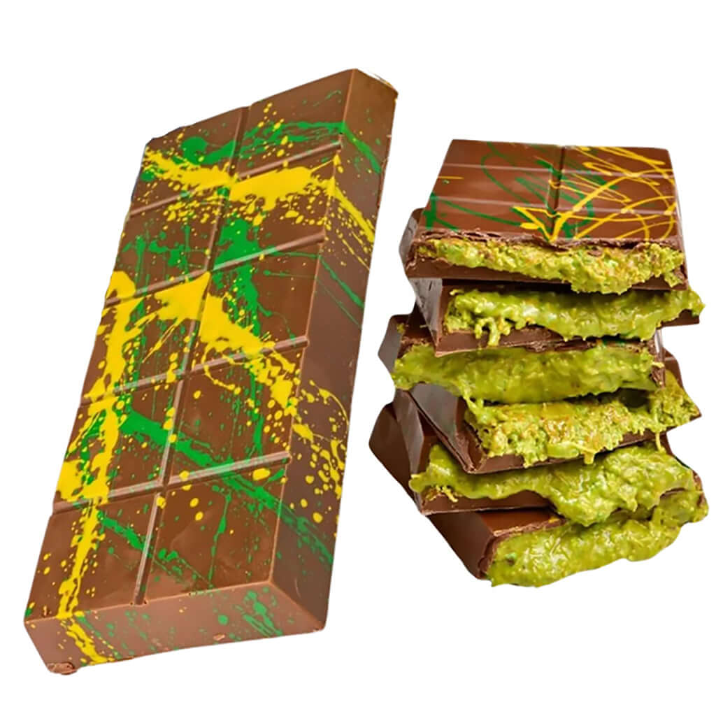 Dubai Chocolate : Milk Chocolate with Kadayif and Pistachio Cream 3.2 oz - Image 3