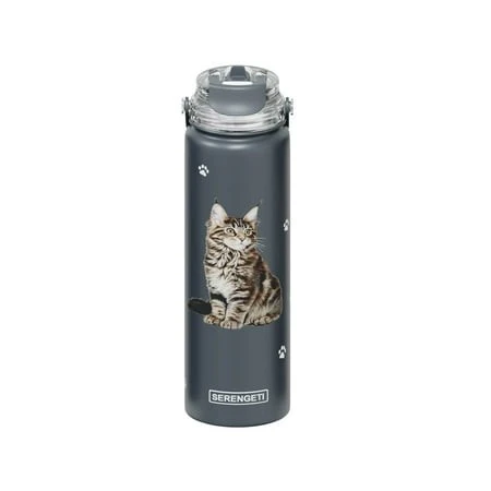 E & S Pets : Maine Coon Stainless Steel Water Bottle 24 Oz.