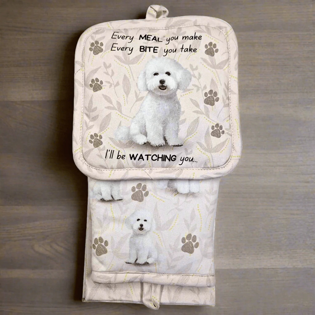 E & S Pets : Oven Mitt Set - Bichon Frise