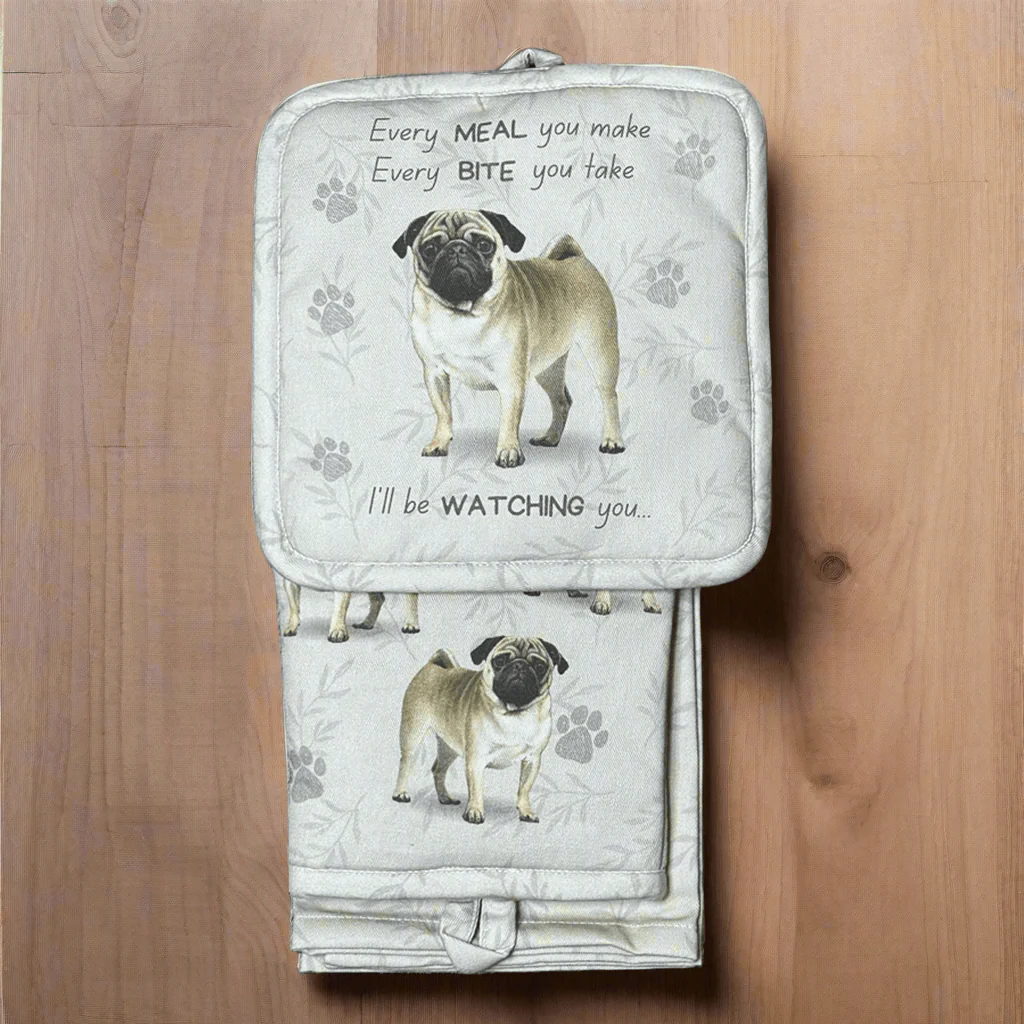 E & S Pets : Oven Mitt Set - Pug