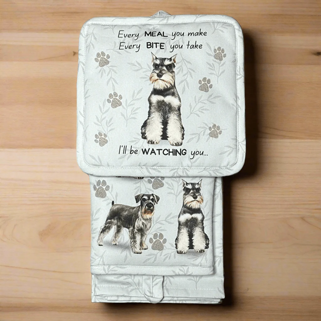 E & S Pets : Oven Mitt Set - Schnauzer