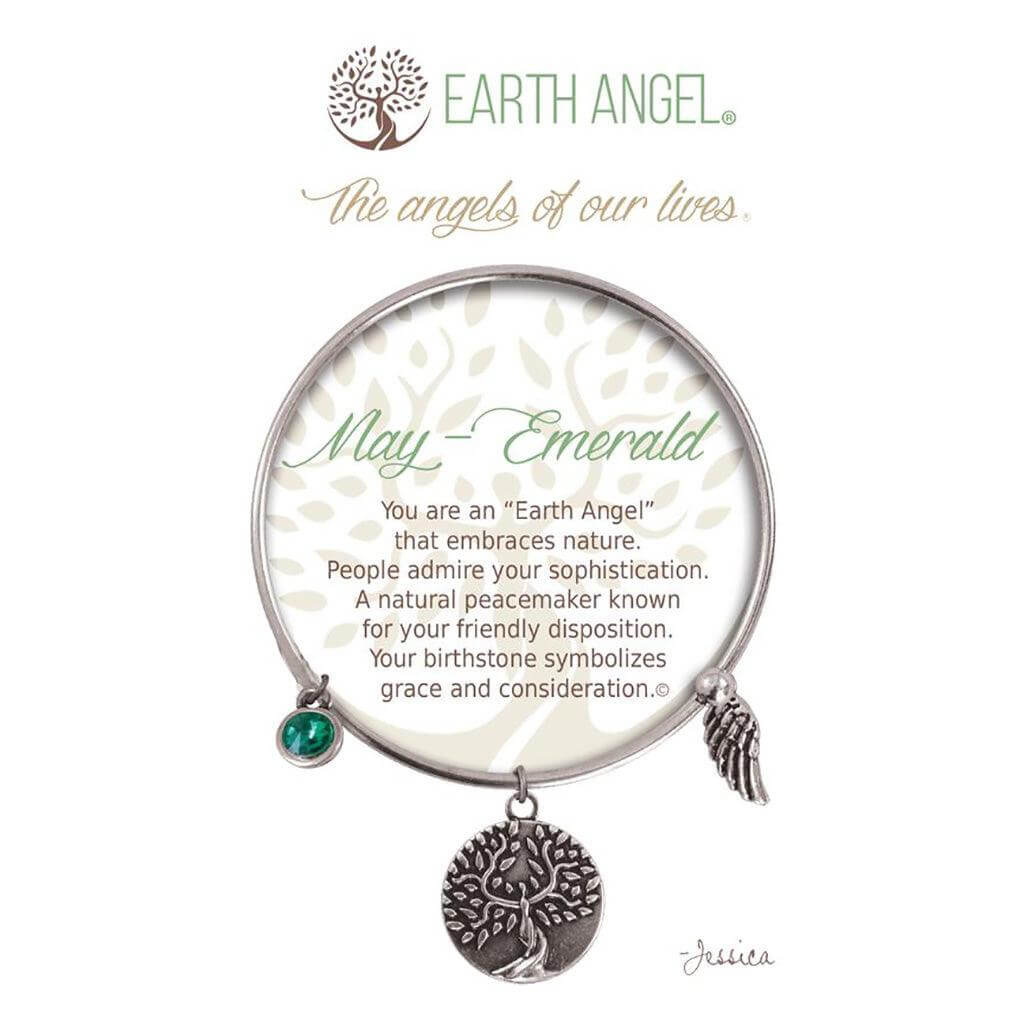 Earth Angel : May – Emerald Bracelet in Silver