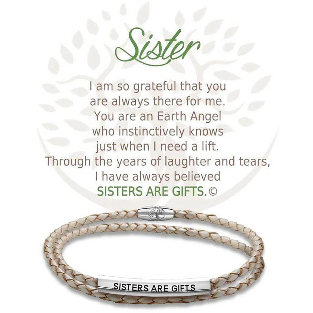 Earth Angel : Sister Champagne Leather Bracelet