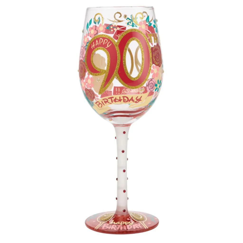 Enesco : Happy 90th Birthday Wine Glass
