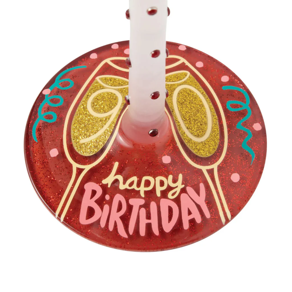 Enesco : Happy 90th Birthday Wine Glass - Image 2