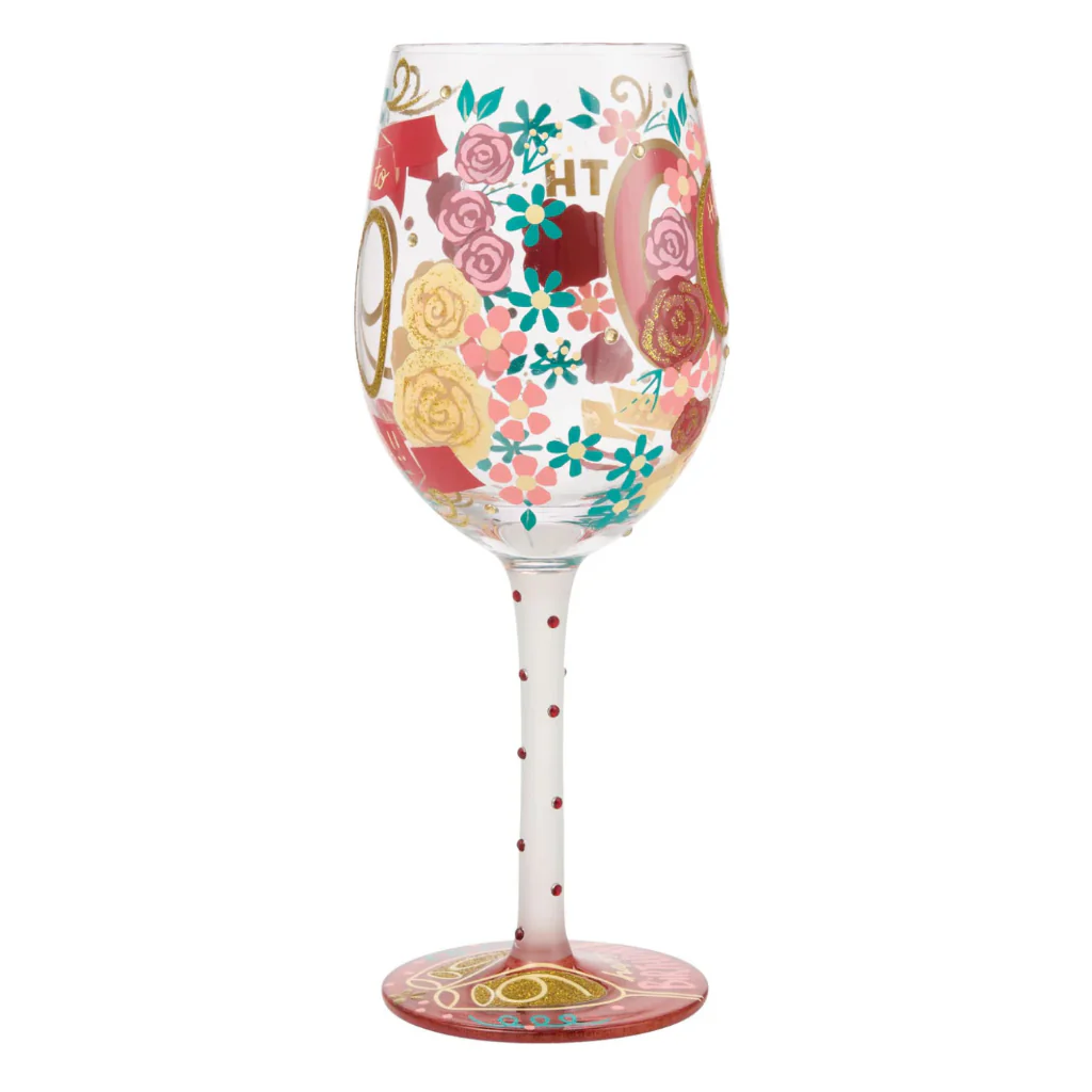 Enesco : Happy 90th Birthday Wine Glass - Image 3