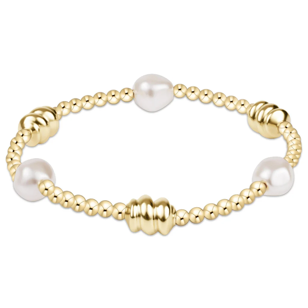 Enewton Design : Admire Gold & Admire Pearl 3mm Gold Bracelet 6.25"