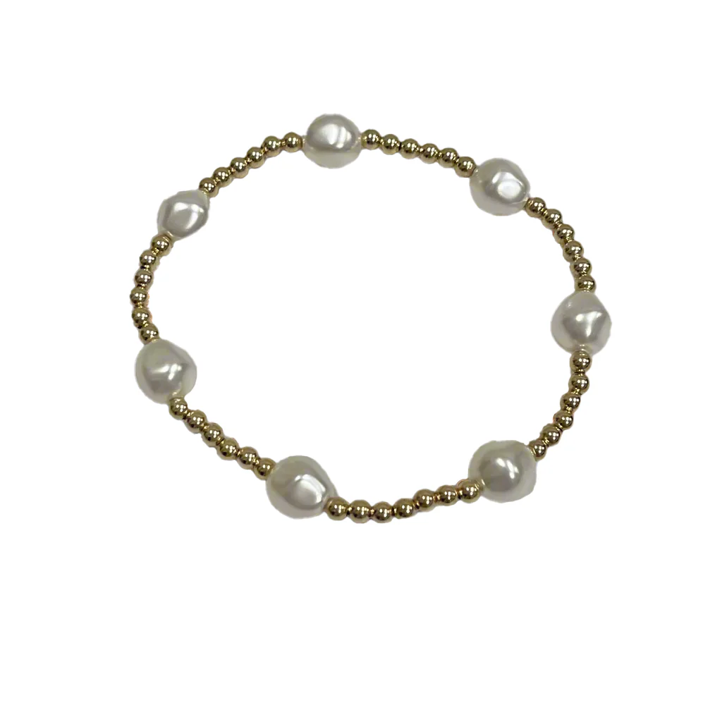 enewton design : Admire 3mm Gold Bead Bracelet 6.5" - 8mm Pearl