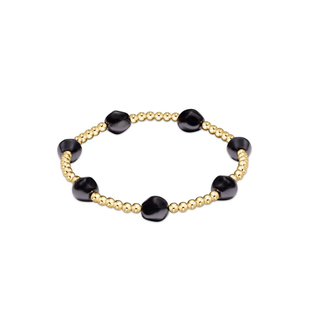 enewton design : Admire 3mm Gold Bead Bracelet - 8mm Pearl Dark Grey